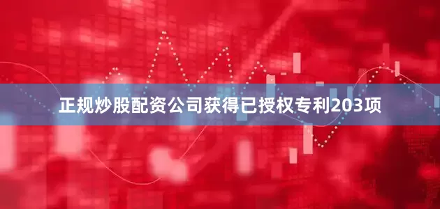 正规炒股配资公司获得已授权专利203项